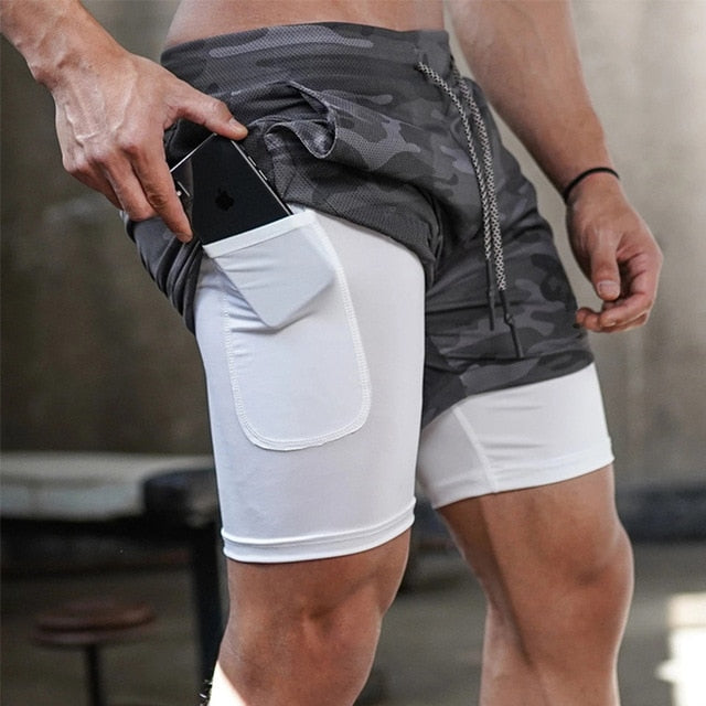 Men's Double Layer Sports Shorts