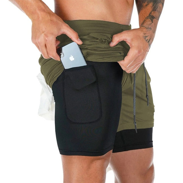 Men's Double Layer Sports Shorts