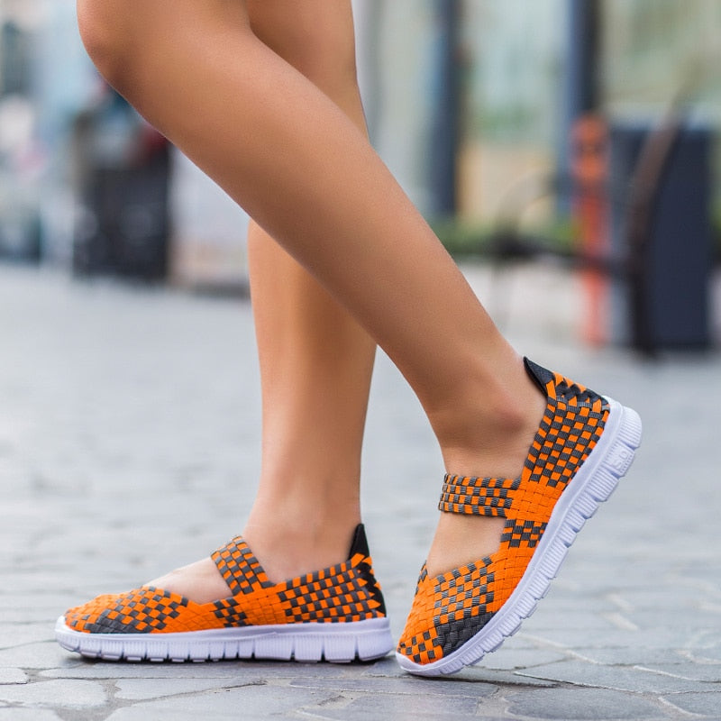 Summer Slip-on Woven Mary Jane Walking Shoes