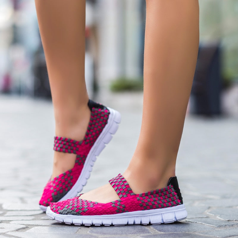 Summer Slip-on Woven Mary Jane Walking Shoes