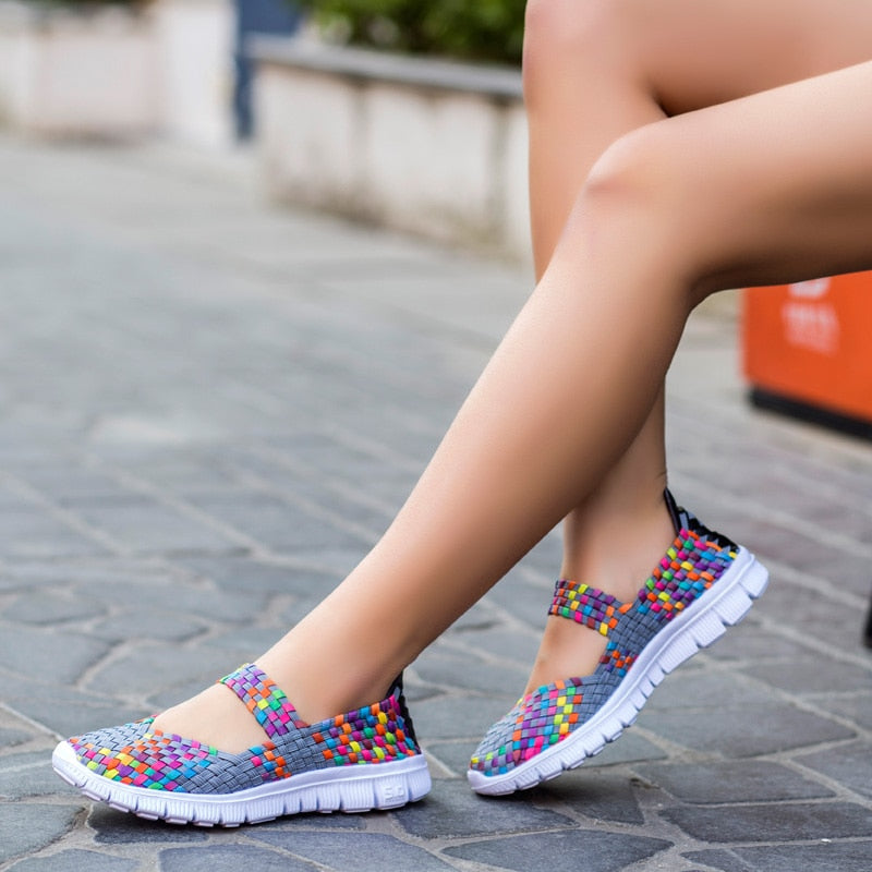 Summer Slip-on Woven Mary Jane Walking Shoes