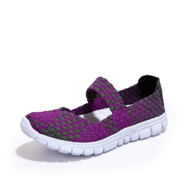 Summer Slip-on Woven Mary Jane Walking Shoes