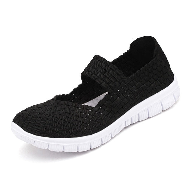 Summer Slip-on Woven Mary Jane Walking Shoes