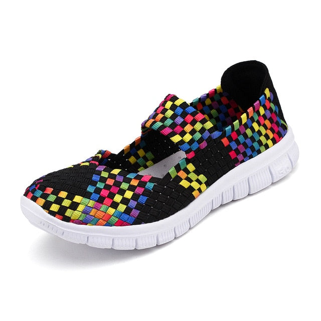 Summer Slip-on Woven Mary Jane Walking Shoes