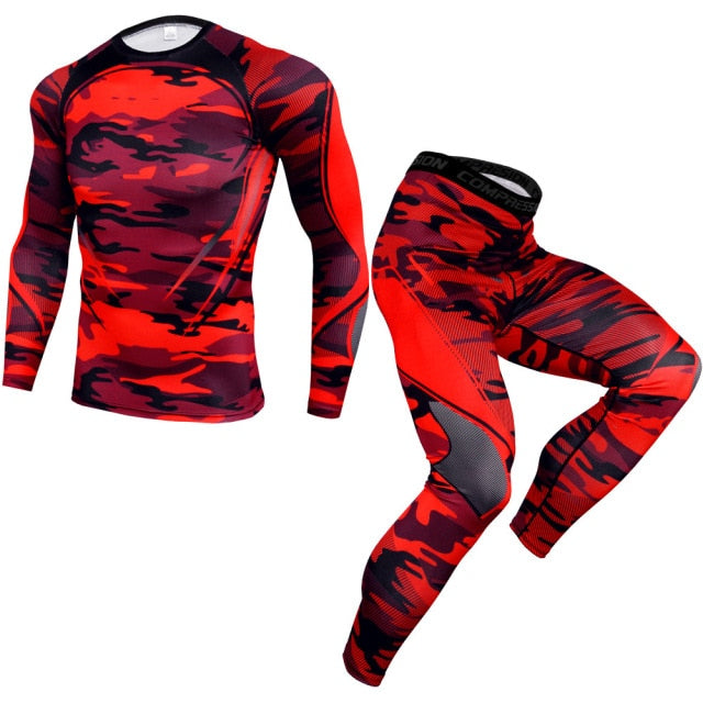 Men's Full Protection 2-Piece Compression Workout Bodysuit