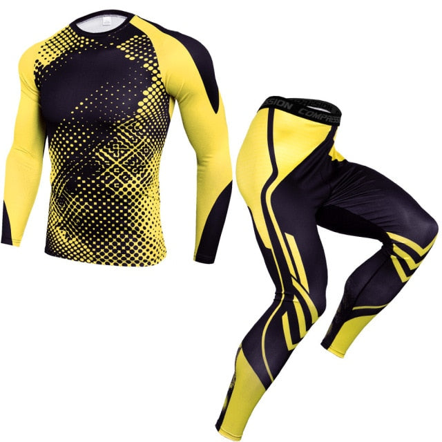 Men's Full Protection 2-Piece Compression Workout Bodysuit