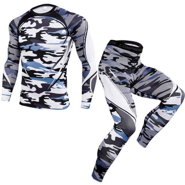 Men's Full Protection 2-Piece Compression Workout Bodysuit