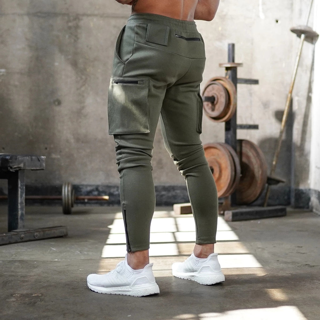 Cargo Jogger Sweatpants with Drawstring Waistband