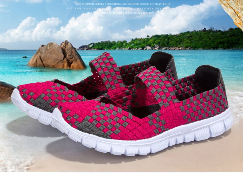Summer Slip-on Woven Mary Jane Walking Shoes