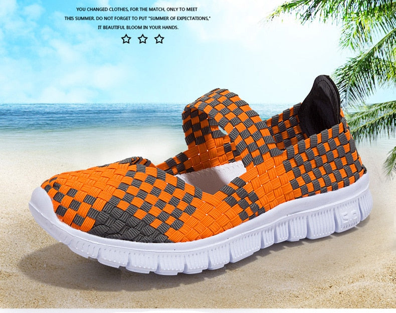 Summer Slip-on Woven Mary Jane Walking Shoes