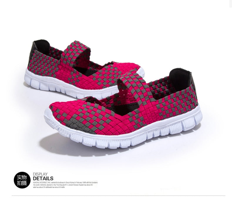 Summer Slip-on Woven Mary Jane Walking Shoes