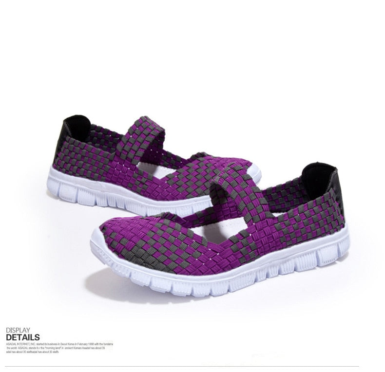 Summer Slip-on Woven Mary Jane Walking Shoes