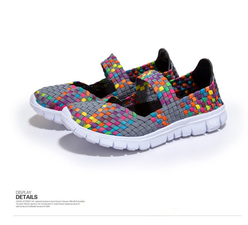 Summer Slip-on Woven Mary Jane Walking Shoes