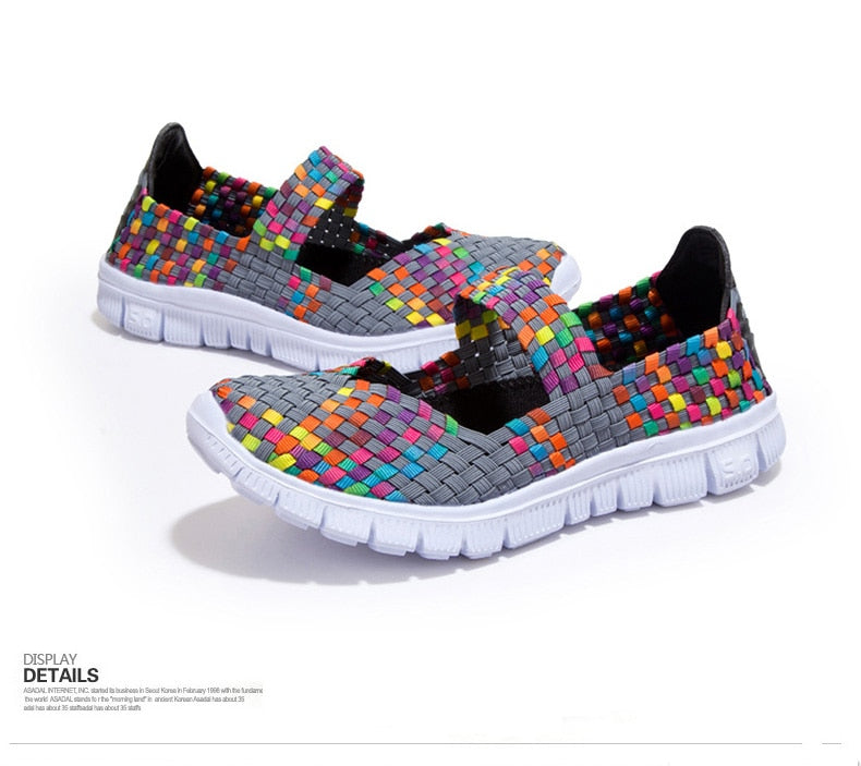 Summer Slip-on Woven Mary Jane Walking Shoes