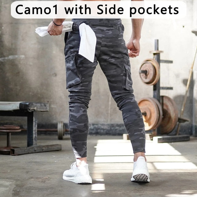 Cargo Jogger Sweatpants with Drawstring Waistband