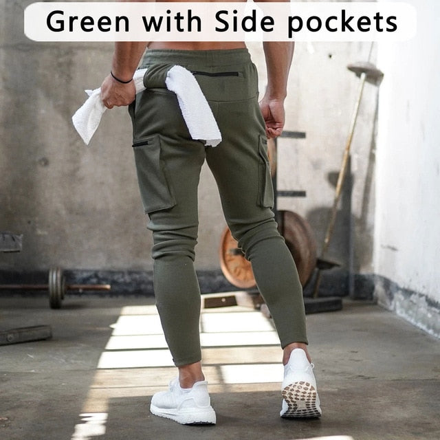 Cargo Jogger Sweatpants with Drawstring Waistband
