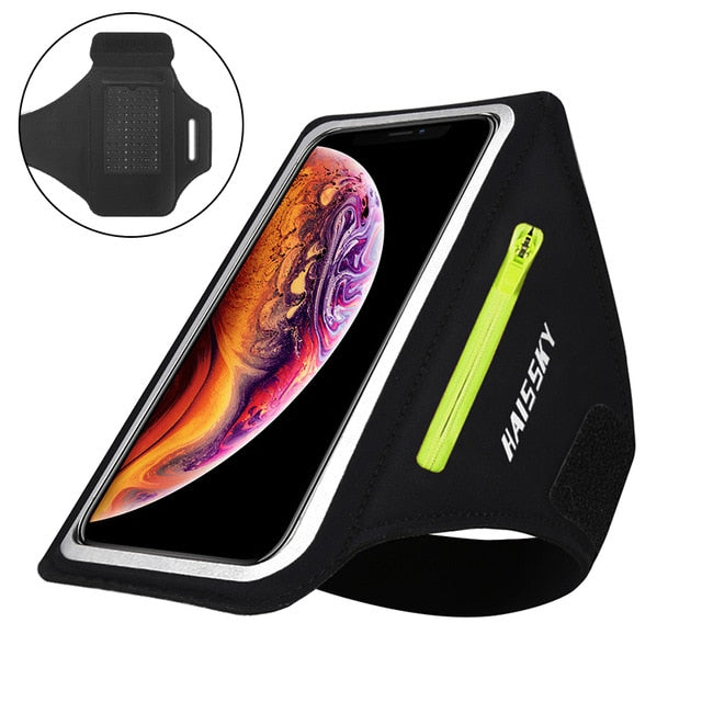 Touch-sensitive Armband with Reflector Bar and Anti-slip Design Pouch