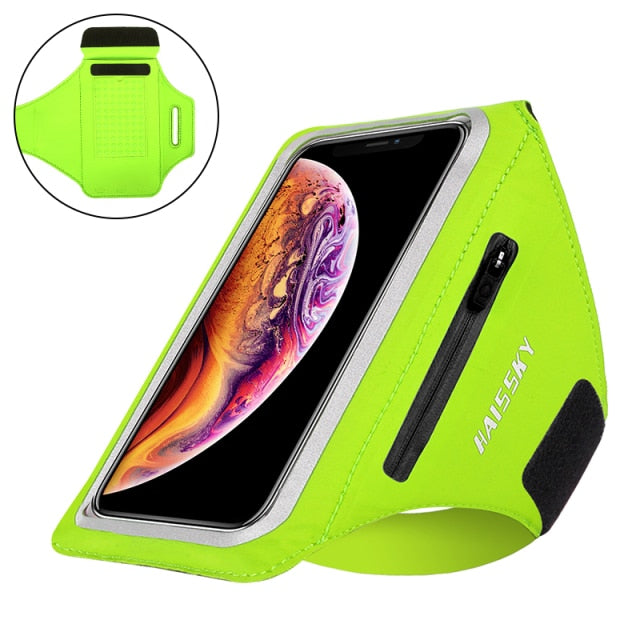Touch-sensitive Armband with Reflector Bar and Anti-slip Design Pouch