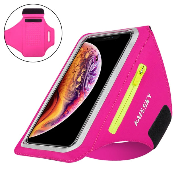 Touch-sensitive Armband with Reflector Bar and Anti-slip Design Pouch