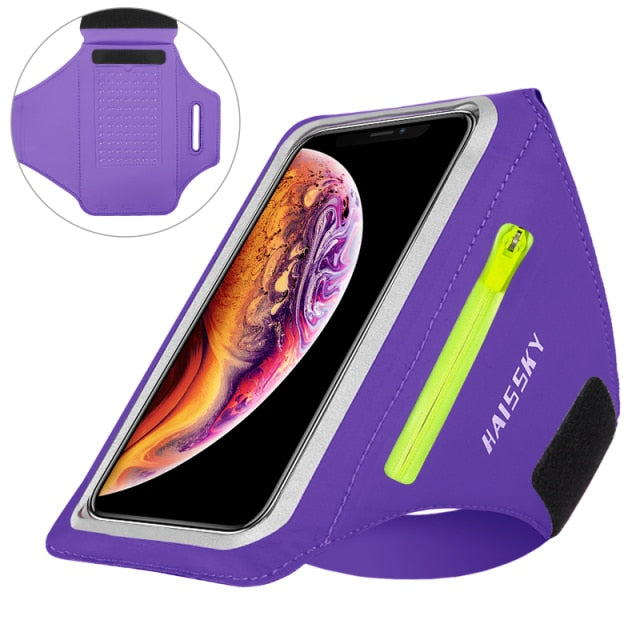 Touch-sensitive Armband with Reflector Bar and Anti-slip Design Pouch