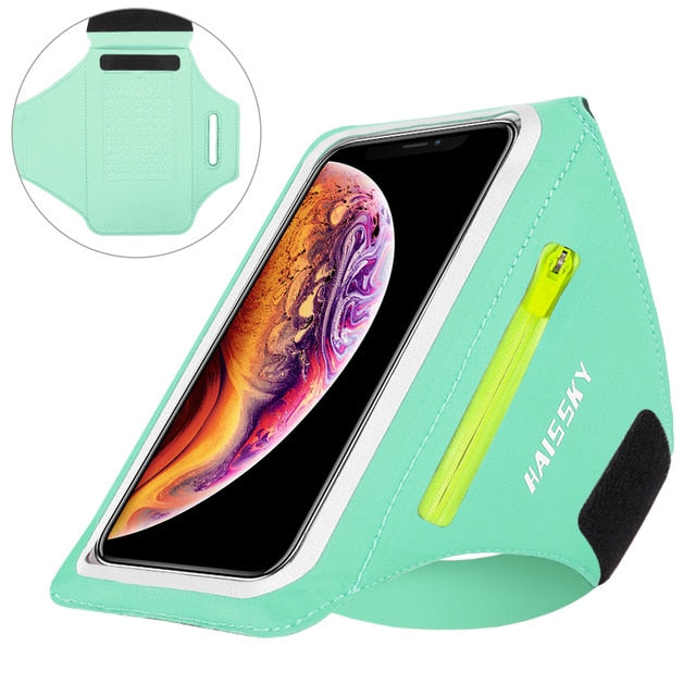 Touch-sensitive Armband with Reflector Bar and Anti-slip Design Pouch