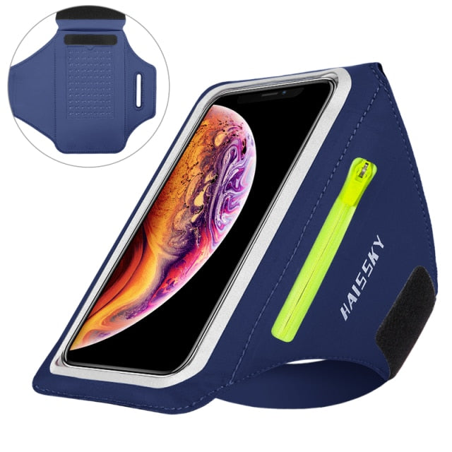 Touch-sensitive Armband with Reflector Bar and Anti-slip Design Pouch