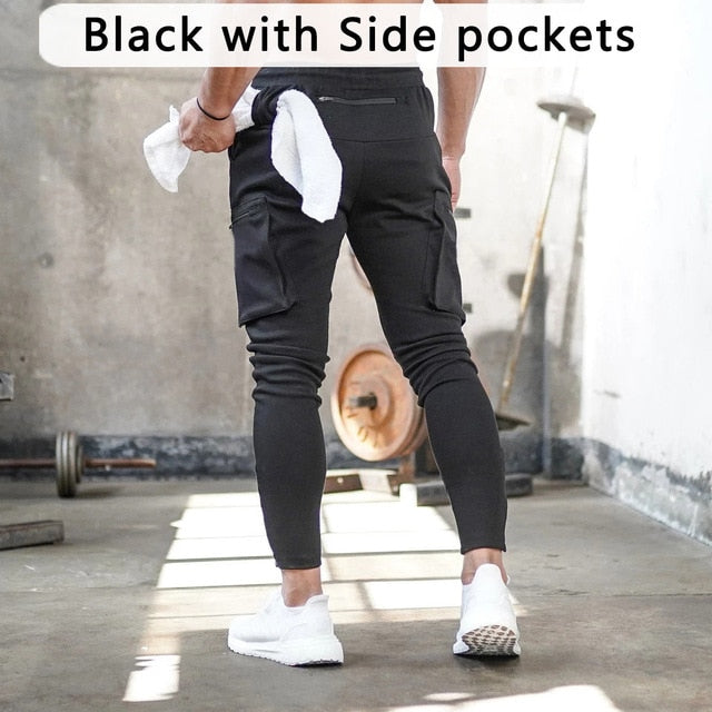 Cargo Jogger Sweatpants with Drawstring Waistband