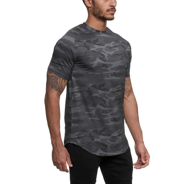Slim Fit Compression Camouflage T-Shirt