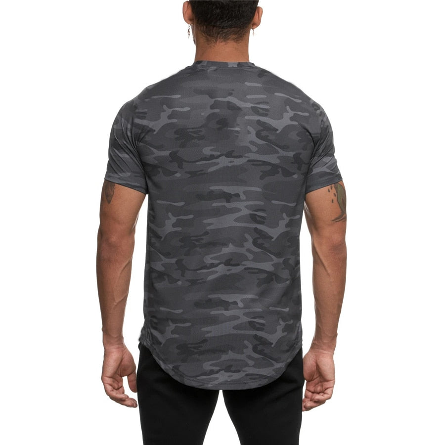 Slim Fit Compression Camouflage T-Shirt