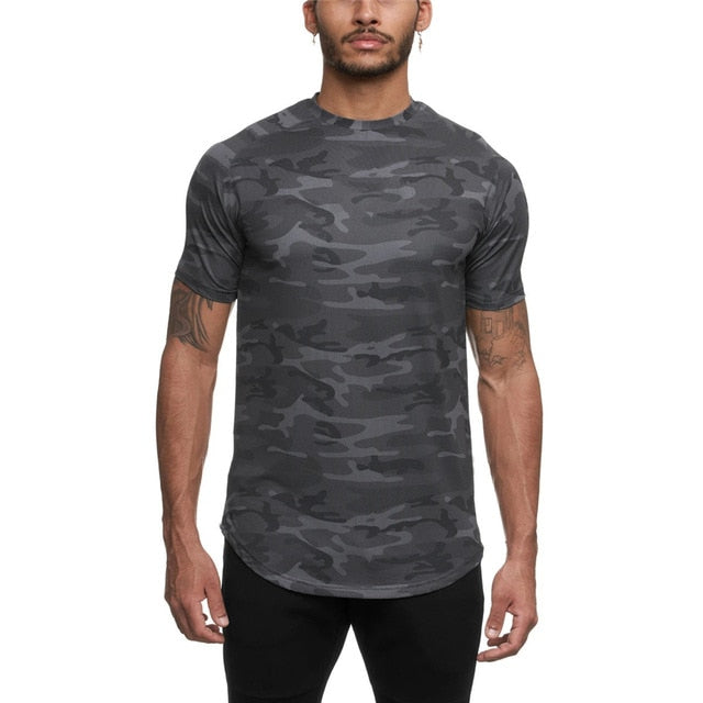 Slim Fit Compression Camouflage T-Shirt